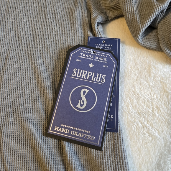 Surplus Gray Ribbed Henley Top - Picture 2 of 7